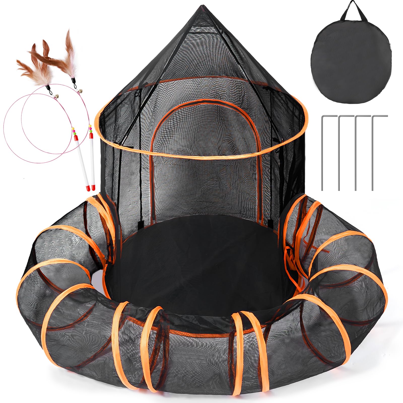 Odoland cat outdoor enclosure main playpen shown in yard for safe, supervised outdoor play