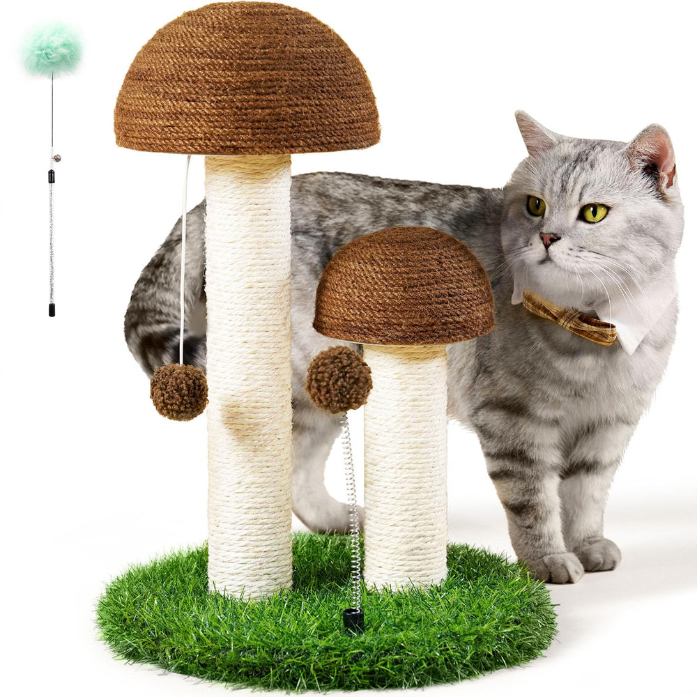 Odoland cat scratching post mushroom head promotes healthy scratching and playful activity
