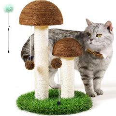 Odoland cat scratching post mushroom head promotes healthy scratching and playful activity