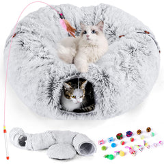 Odoland cat tunnel bed donut inside view highlights cozy lounging and playful exploration