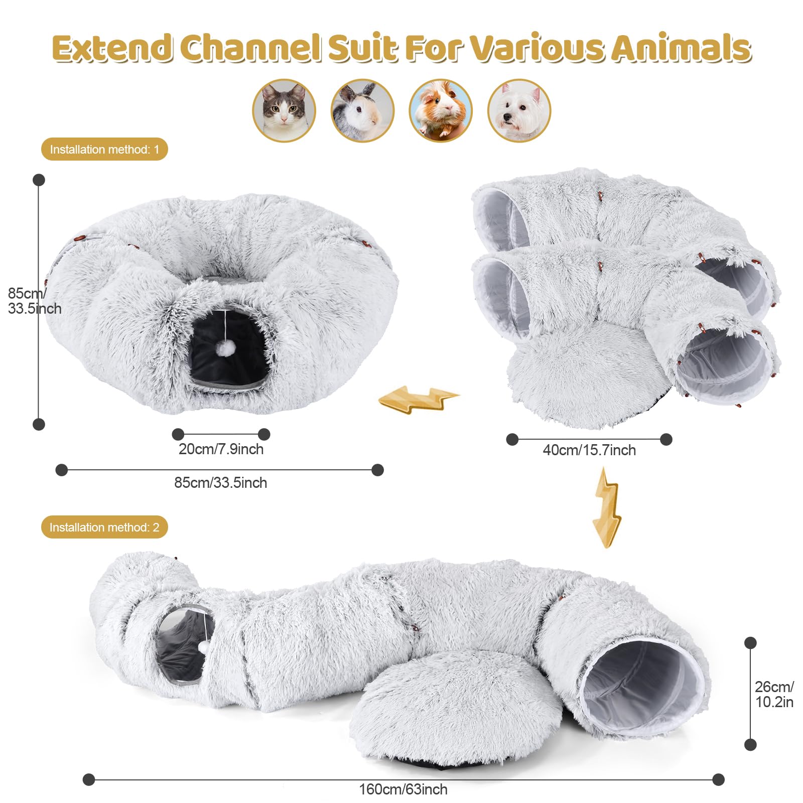 Odoland cat tunnel foldable for compact storage and quick setup