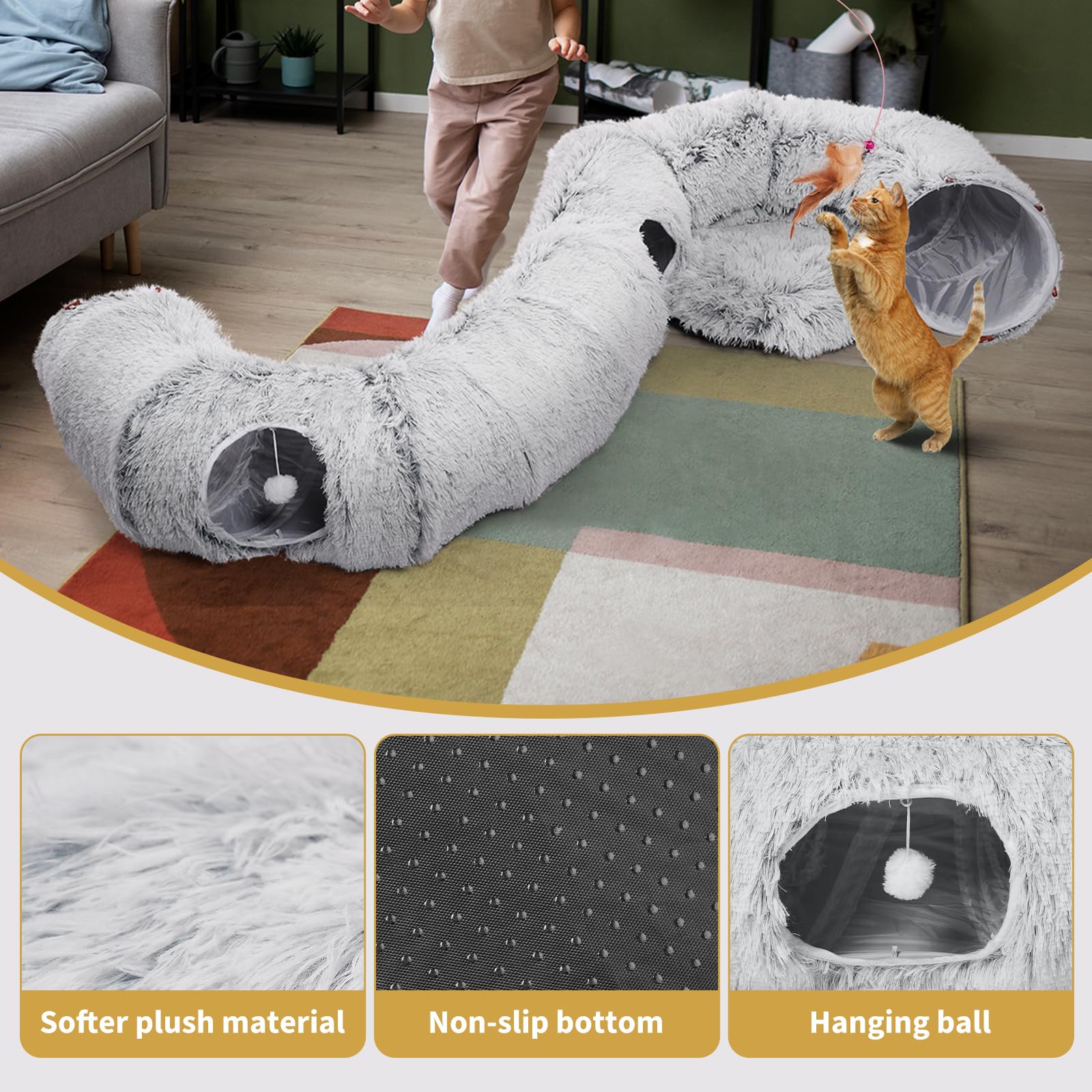 Odoland tunnel bottom with non-slip design for stable play