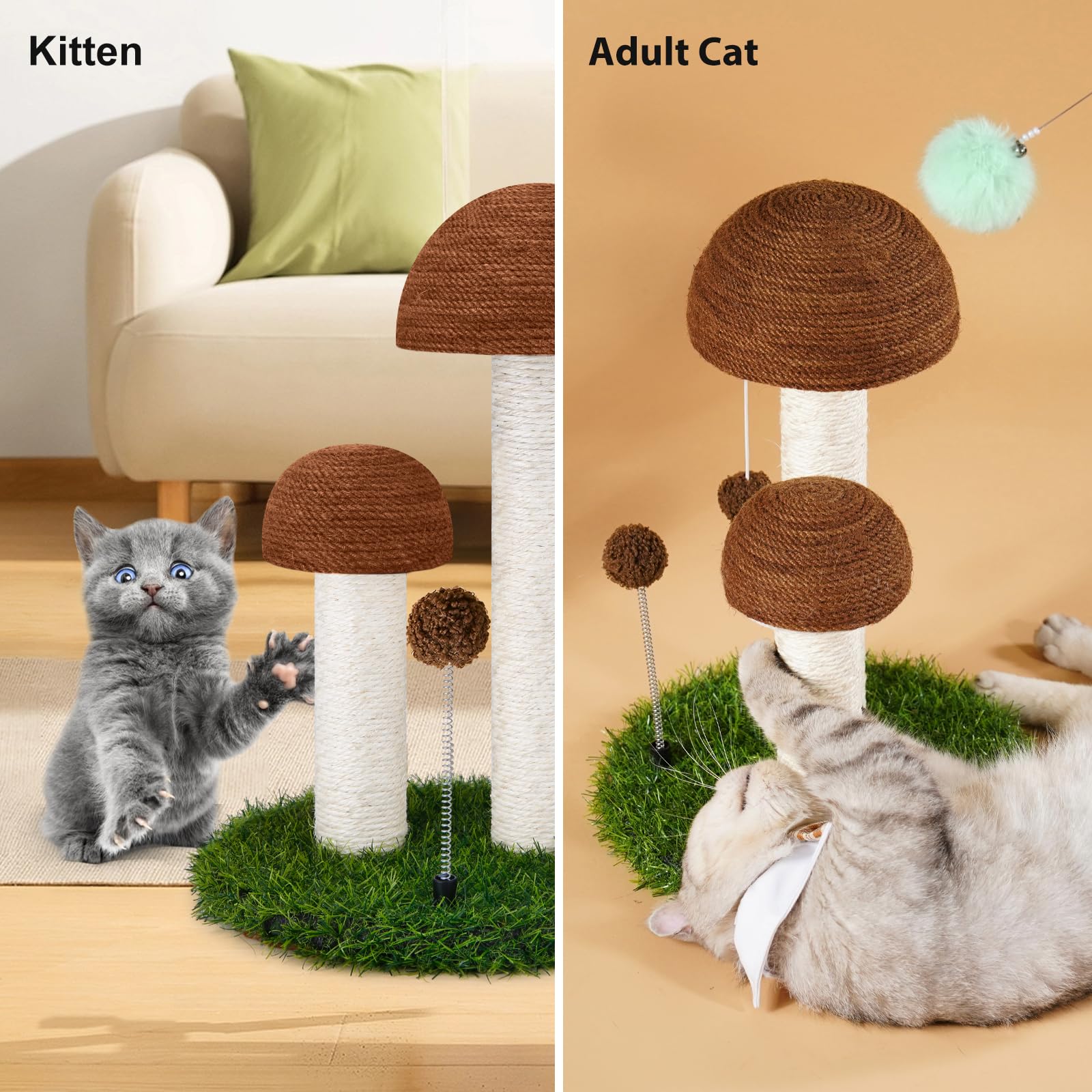 Odoland kitten-friendly sisal keeps nails healthy and furniture safe