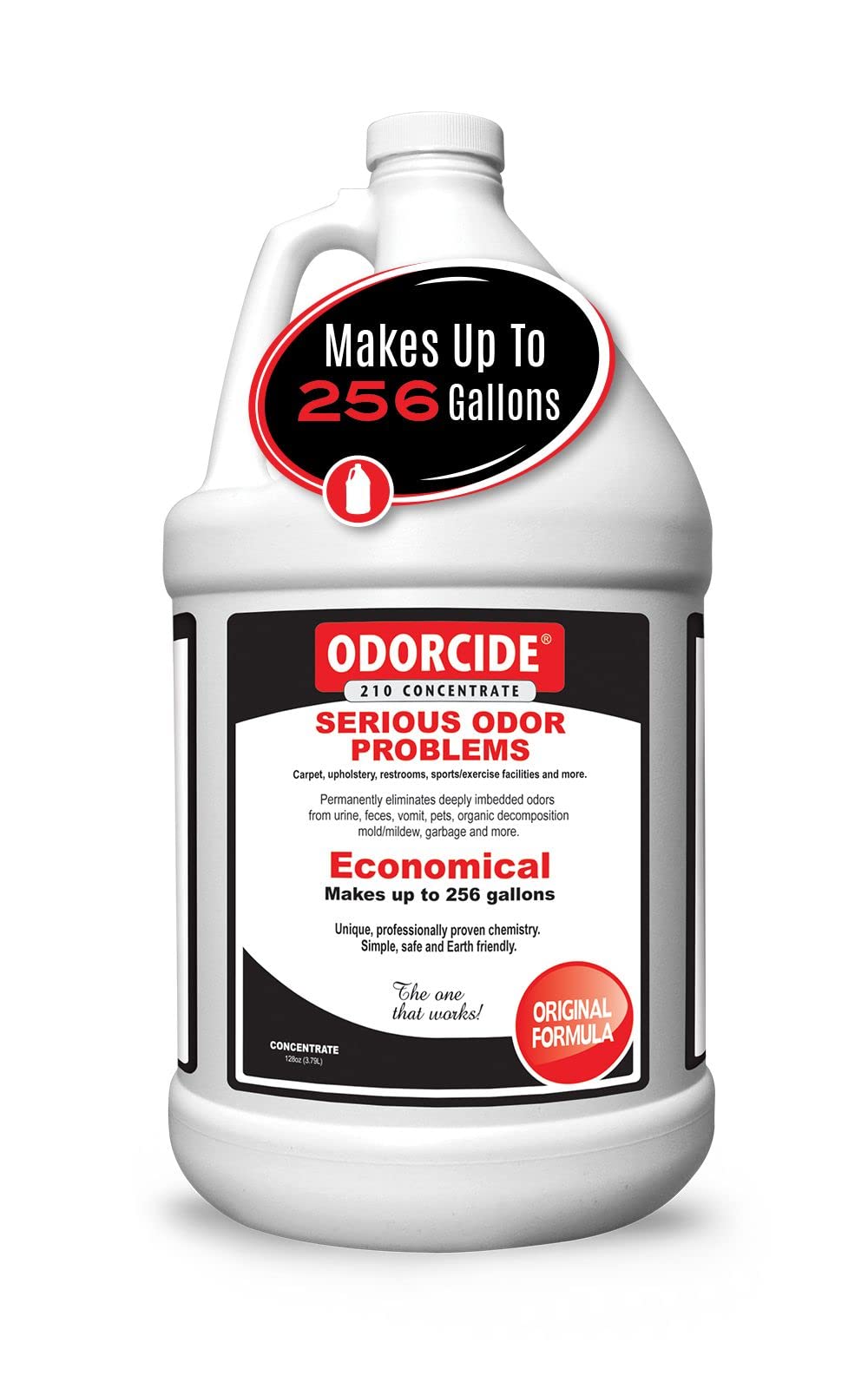 Odorcide 210 concentrate bottle for powerful odor elimination on carpets and upholstery