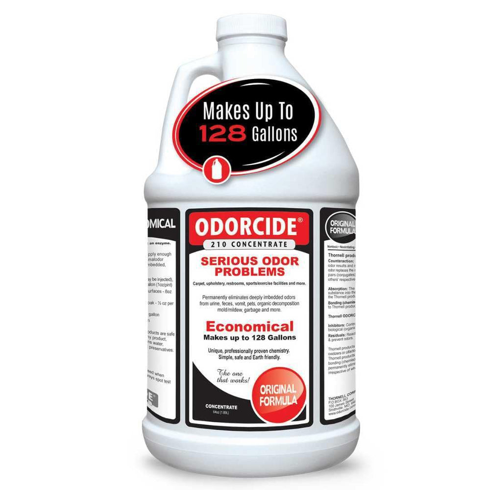 Odorcide 210 Original Scent half-gallon bottle demonstrates strong odor control.
