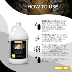 Odorcide Cat Attack Concentrate dilution in progress for pet urine odor removal.