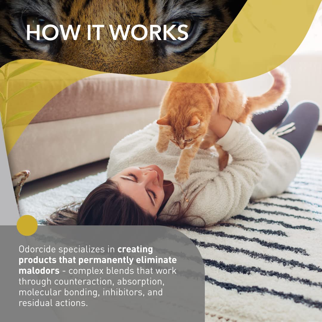Odorcide Cat Attack Concentrate treat litter bed odor with effective deodorization.