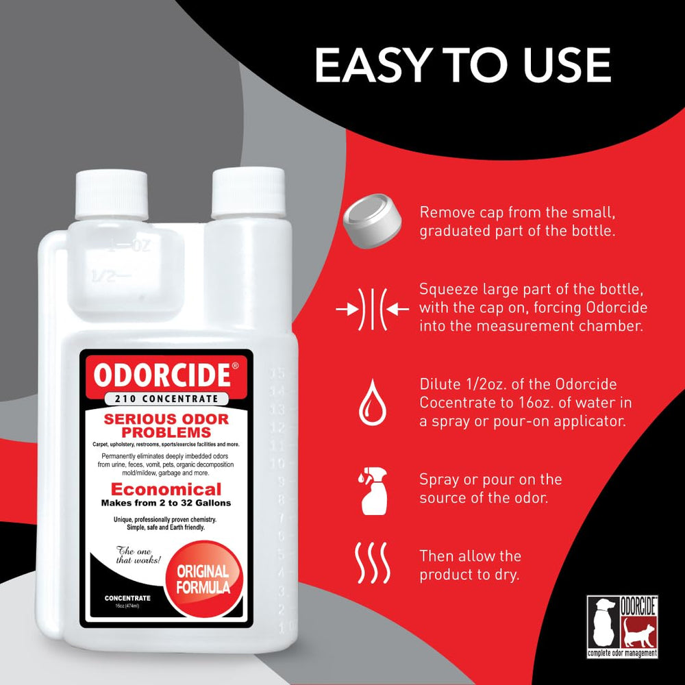 Odorcide dilution mix bottle enabling large-scale odor control.