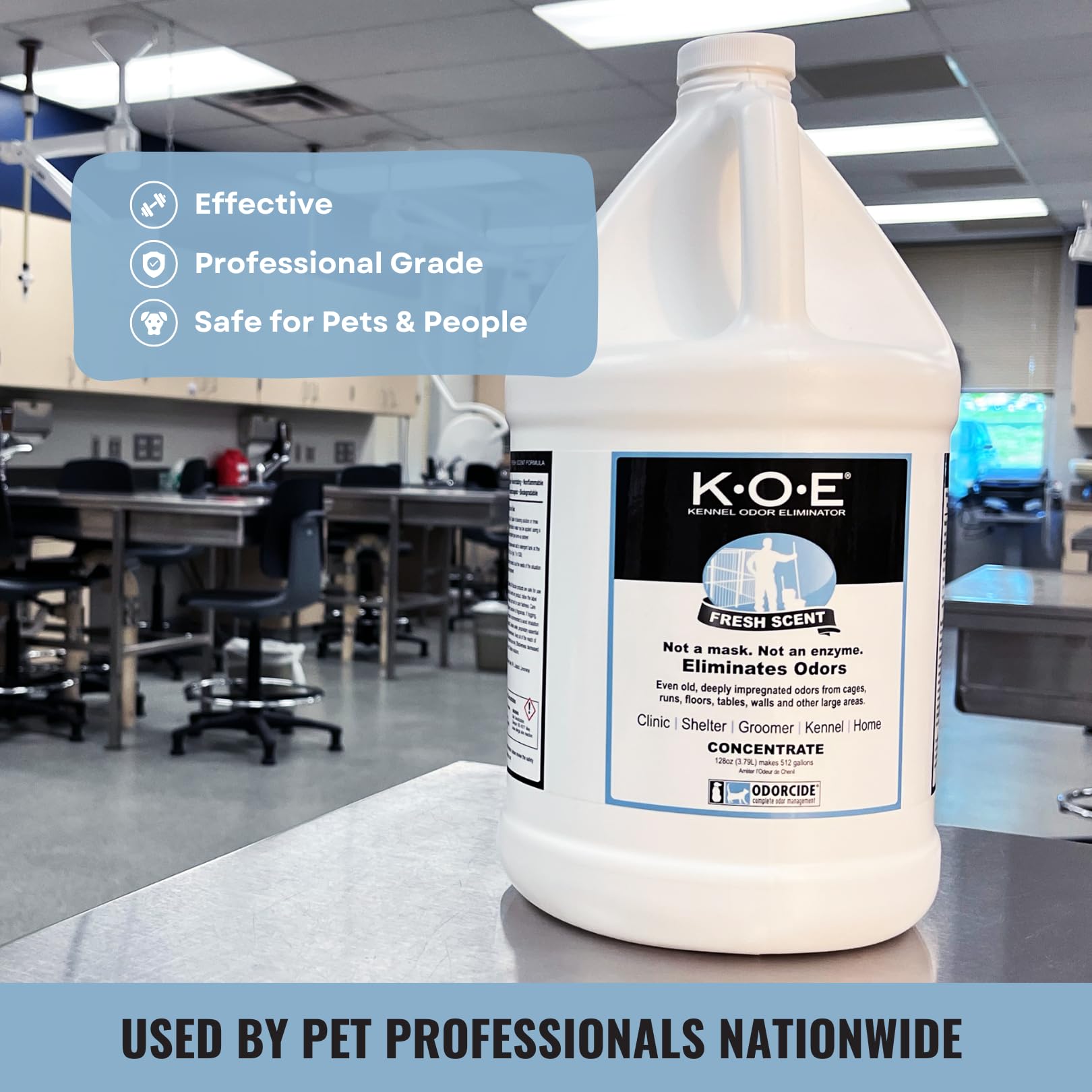 Odorcide K.O.E. Fresh Scent vet-trusted option backed by professional kennels.