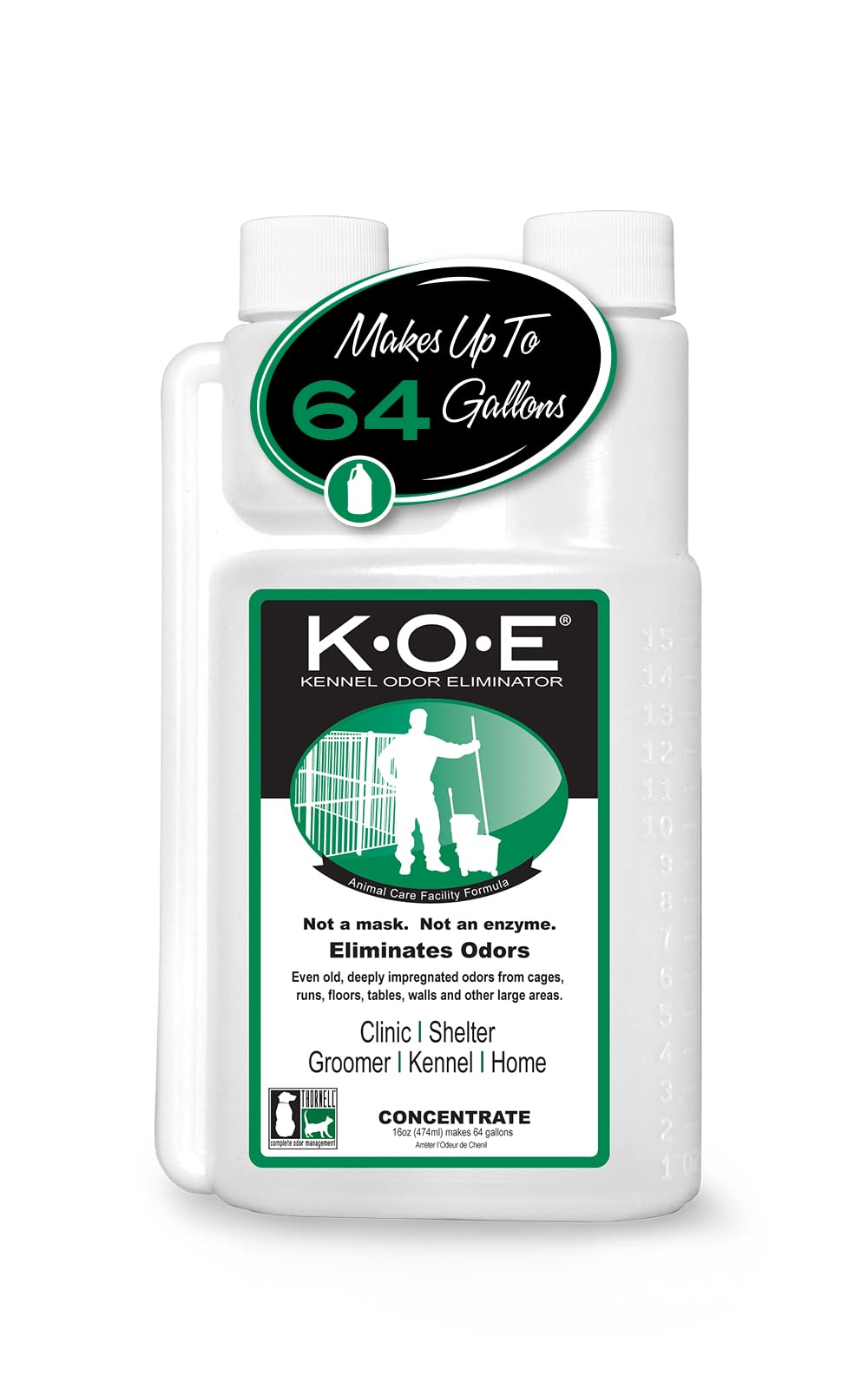 Odorcide KOE kennel odor eliminator bottle concentrates powerful odor removal for large areas