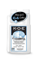 Odorcide K O E bottle with fresh scent for kennel odor control.
