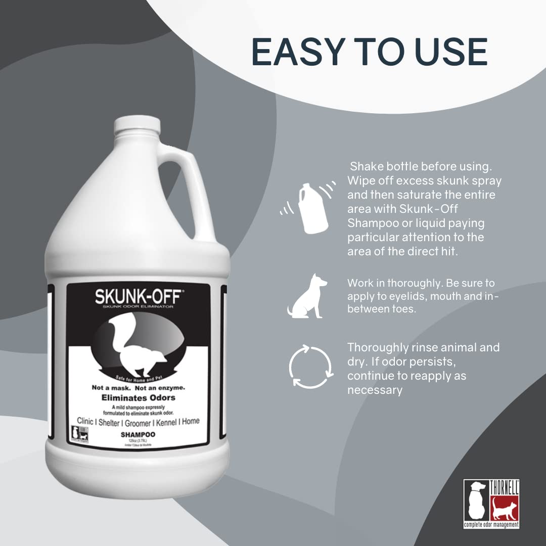 Odorcide Skunk Off Pet Shampoo lathering on a dog demonstrates odor targeting.