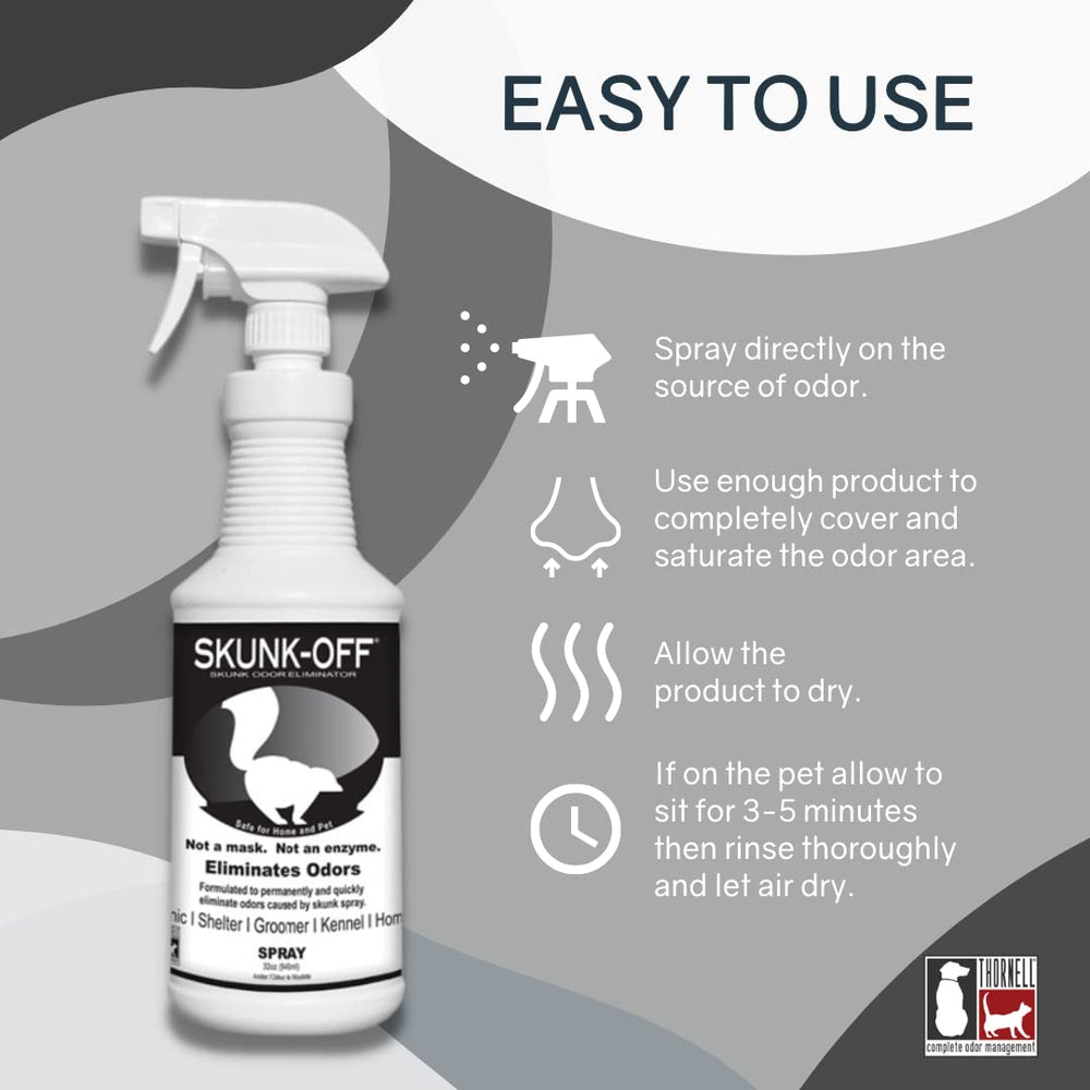 Odorcide Skunk Off spray applicator shown for quick area treatment