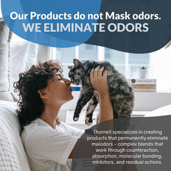 Odorcide Thornell Cat Odor-Off near a litter box targets odor sources.