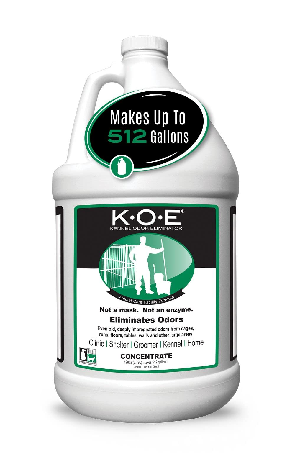 Odorcide Thornell KOE bottle for kennel odor elimination in large spaces