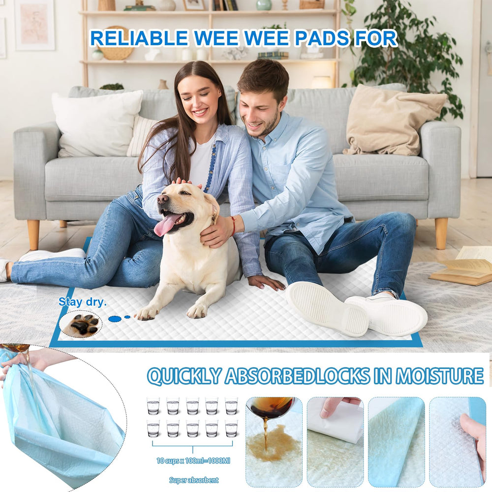 Odorless XXXXL Puppy Pee Pad 6-layer absorbency for high-traffic areas.