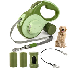 ODRIEW 16ft retractable leash demonstrates anti-tangle design guiding dogs on outdoor walks