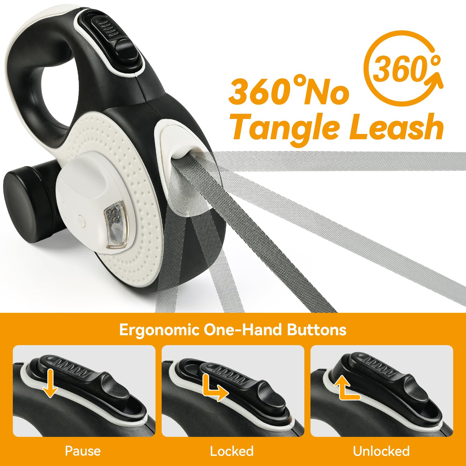 ODRIEW 360-degree anti-tangle outlet demonstrates smooth extension from any angle