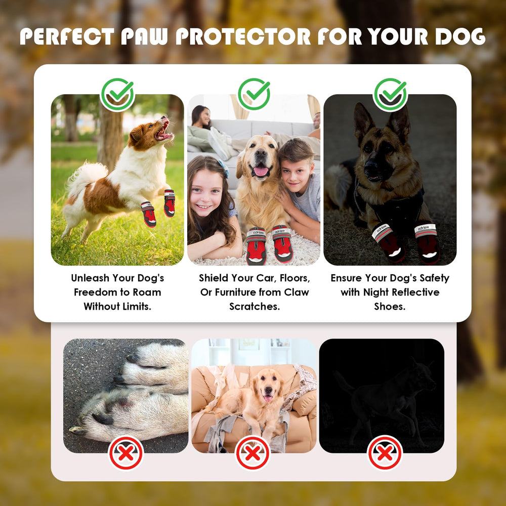 ODRIEW dog shoes adjustable straps for a secure, easy fit.