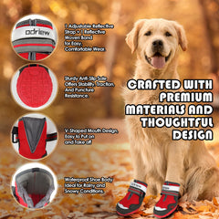 ODRIEW dog shoes anti-slip soles improve grip on outdoor trails.