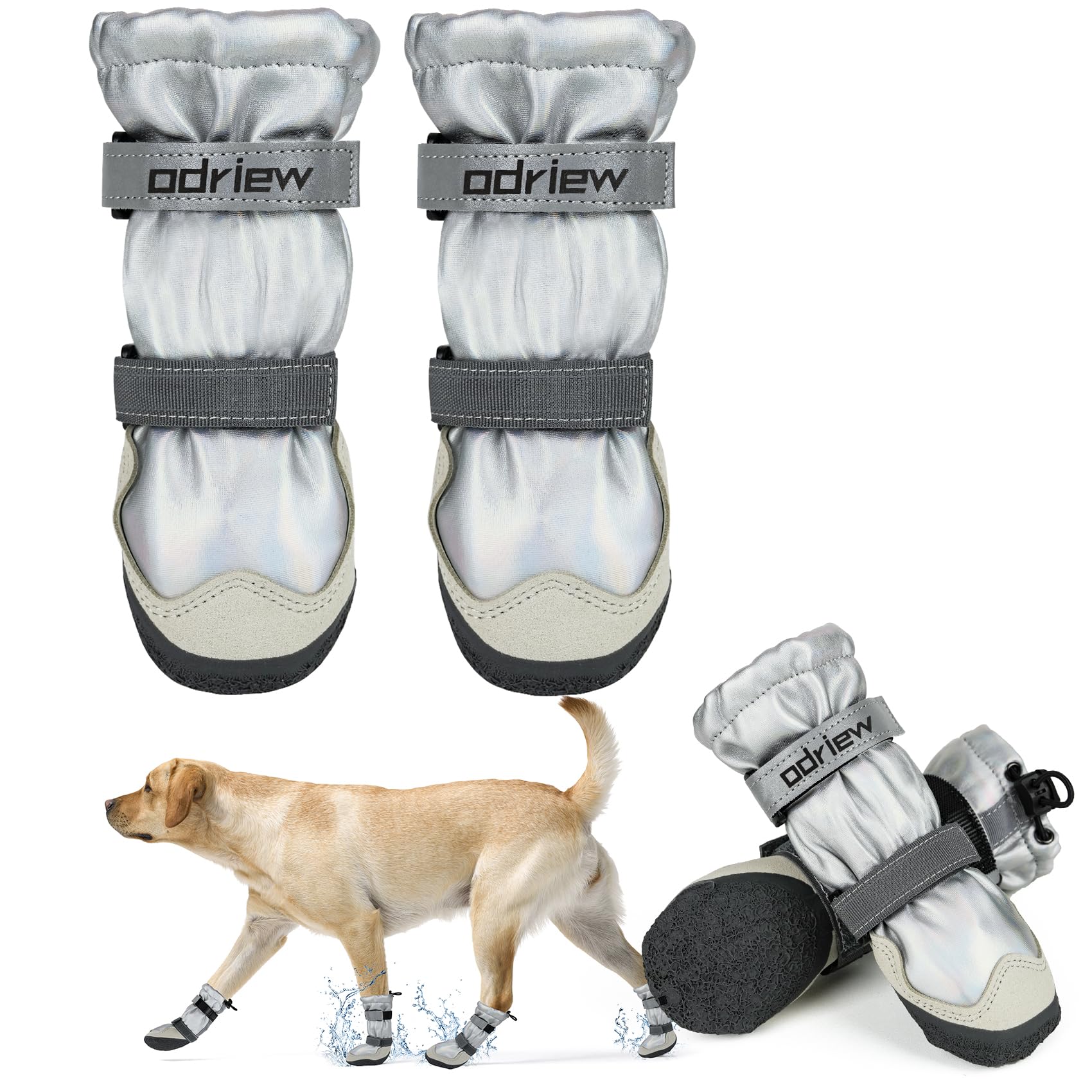 ODRIEW dog shoes large size front view highlighting snug fit