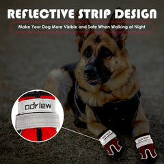 ODRIEW dog shoes size chart close-up shows accurate sizing for better fit.