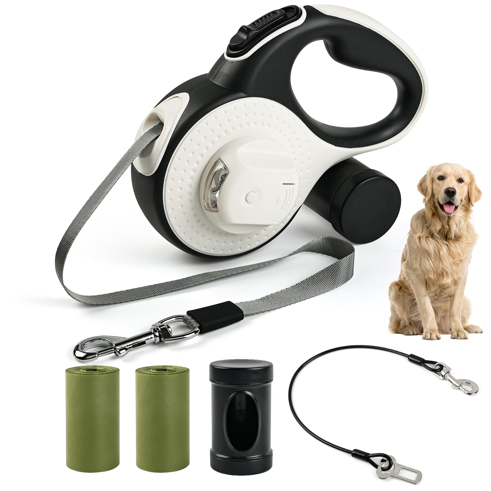 ODRIEW heavy-duty retractable leash with 360tangle prevents tangles during walks
