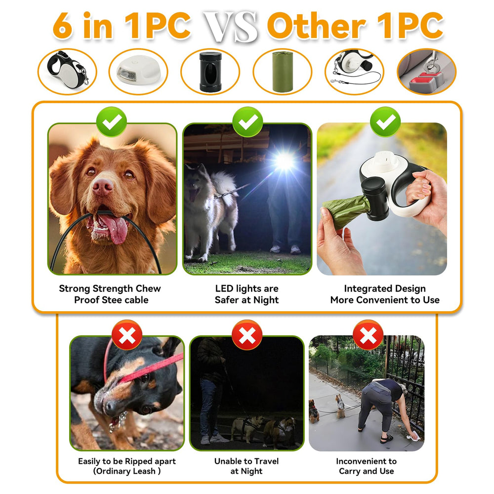 ODRIEW LED light on leash enhances nighttime visibility during walks