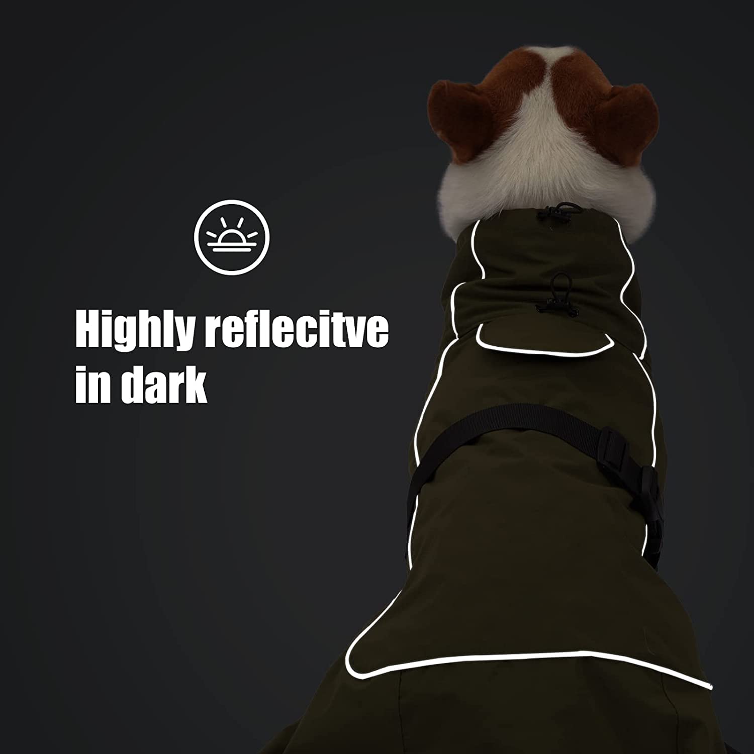 ODSSDAPU Barkworthies dog raincoat velvet inner provides cozy warmth on chilly adventures.