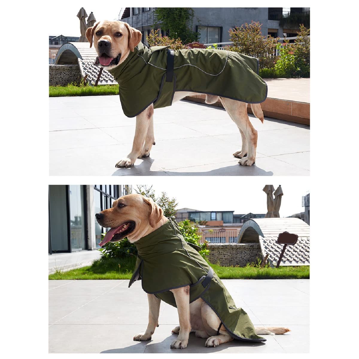 ODSSDAPU Barkworthies dog raincoat waterproof-coated fabric aids all-weather wear.