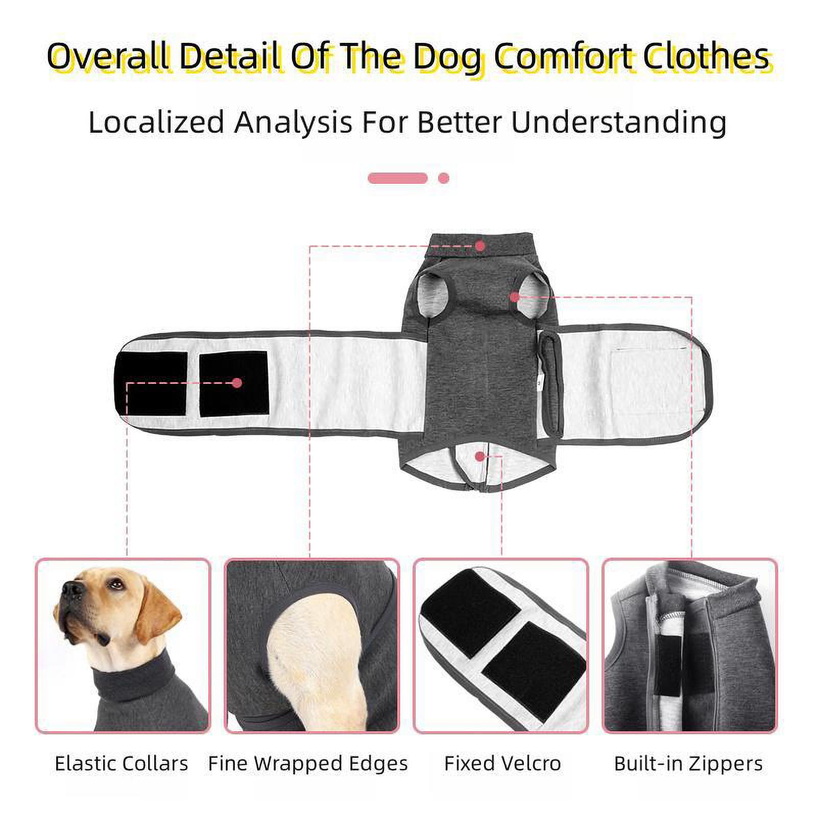 ODSSTAIPS Dog Anxiety Vest back view showing secure wrap for vet visits.