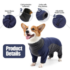 ODSSTAIPS dog winter coat with turtleneck fur collar provides extra coverage in breezy conditions.
