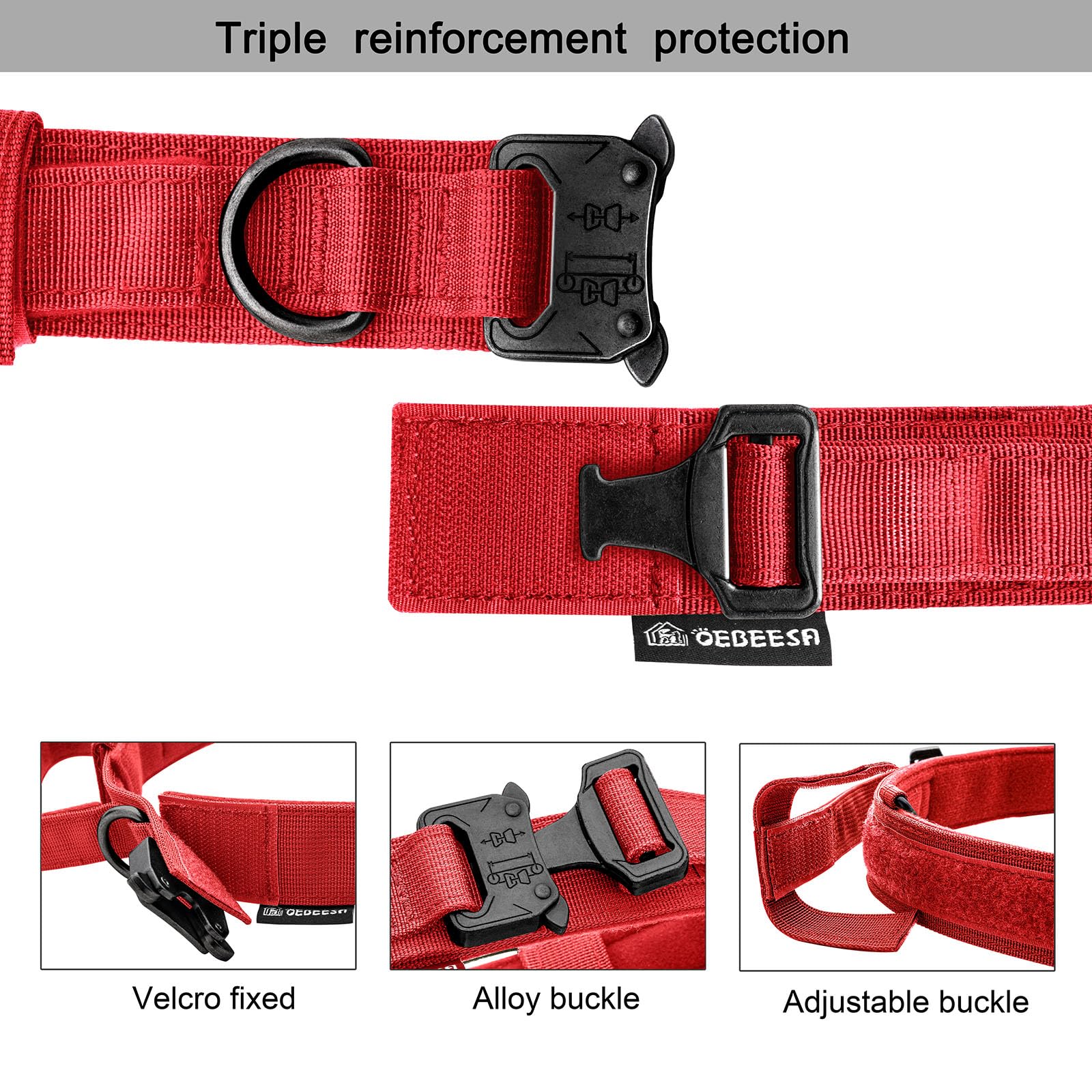 OEBEESA quick-release metal buckle provides easy on/off and adjustable fit