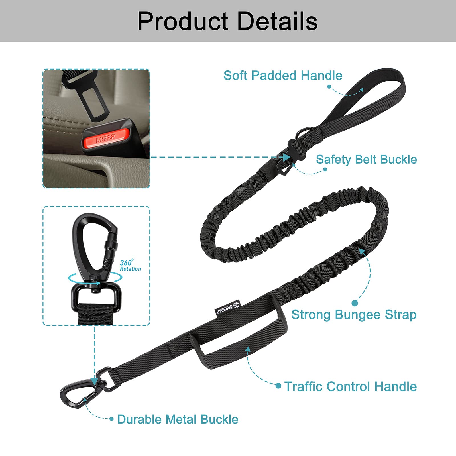 OEBEESA Airtag holder on the collar enables easy tracking during outings.