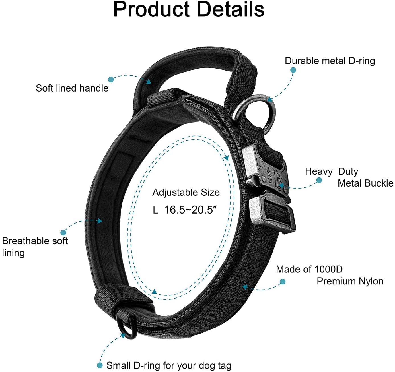 OEBEESA dog leash with 360-degree rotating carabiner for tangle-free walks.