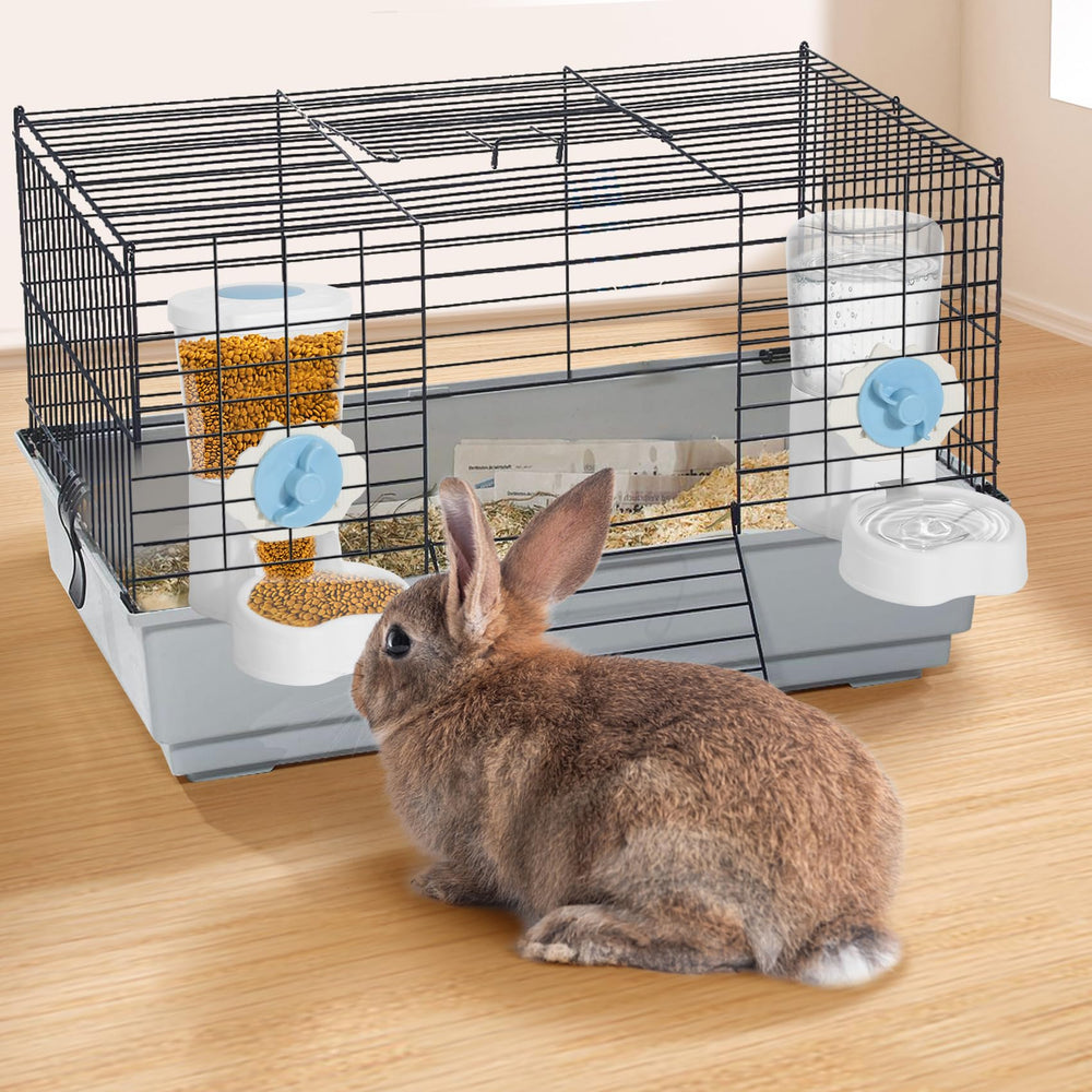 OFFKITSLY 35oz food and 28oz water capacities fit small animals like rabbits and hamsters