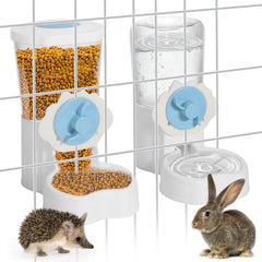 OFFKITSLY food dispenser hanging enables convenient gravity feeding for cats, rabbits, and small rodents