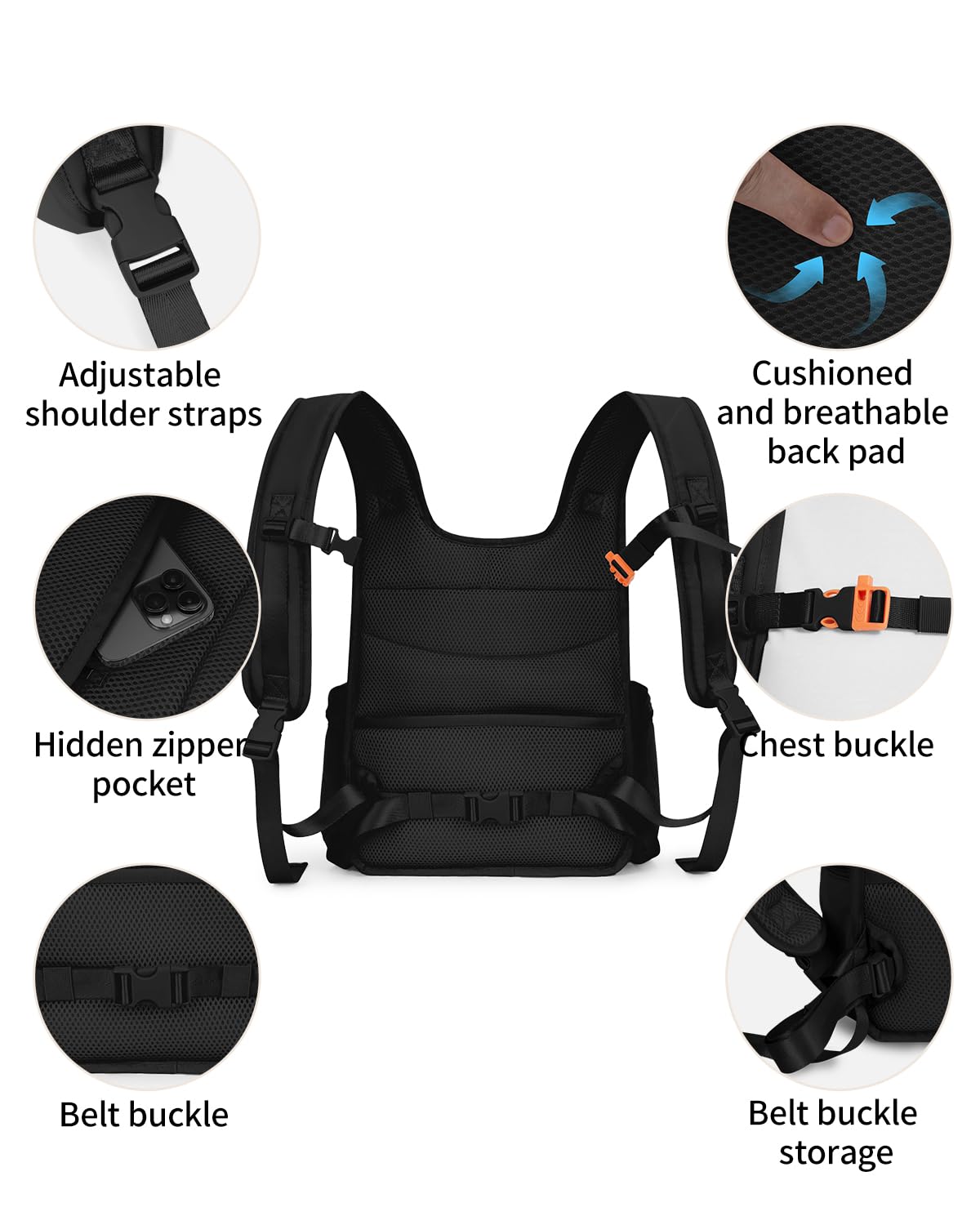OFY Puffy pockets and compartments image demonstrates organized storage for on-the-go essentials.