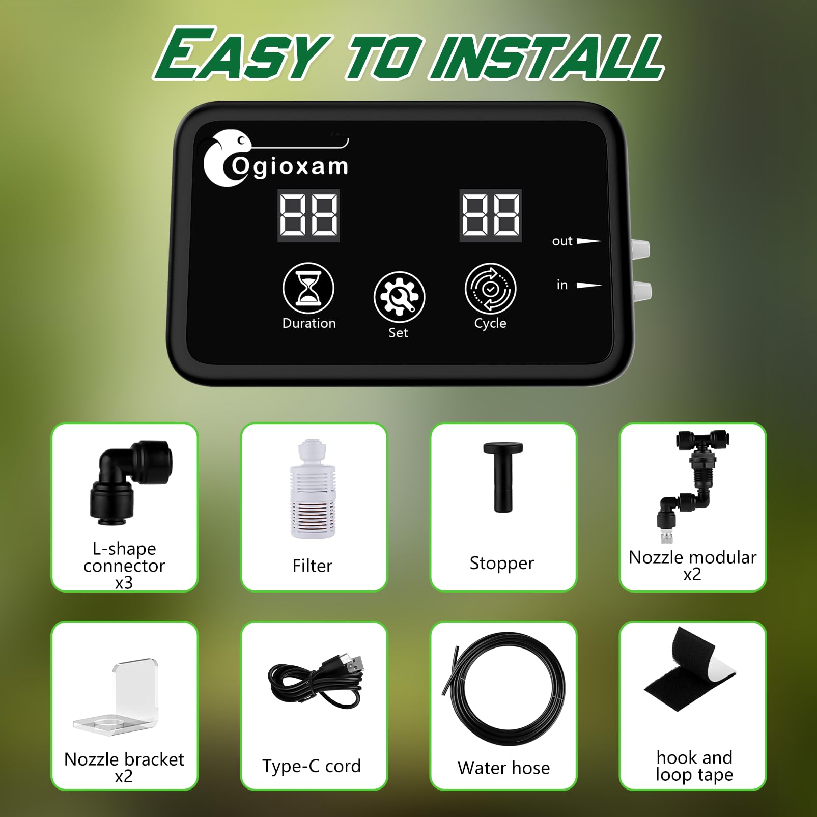 Ogioxam versatile misting for terrariums, plants, and grow tents.