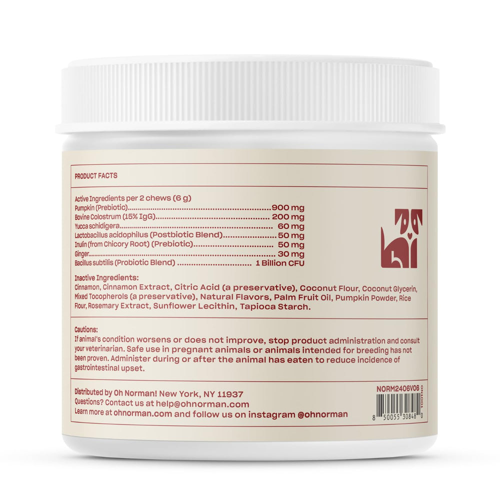 Oh Norman! All-in-one gut health chews designed for daily use and sustained comfort.