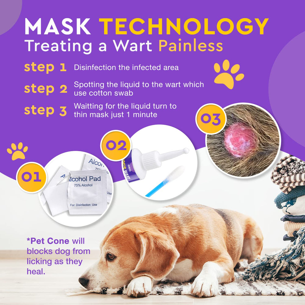 OHEAL dog wart remover tiny wart target closeup indicates safe, non-invasive focus