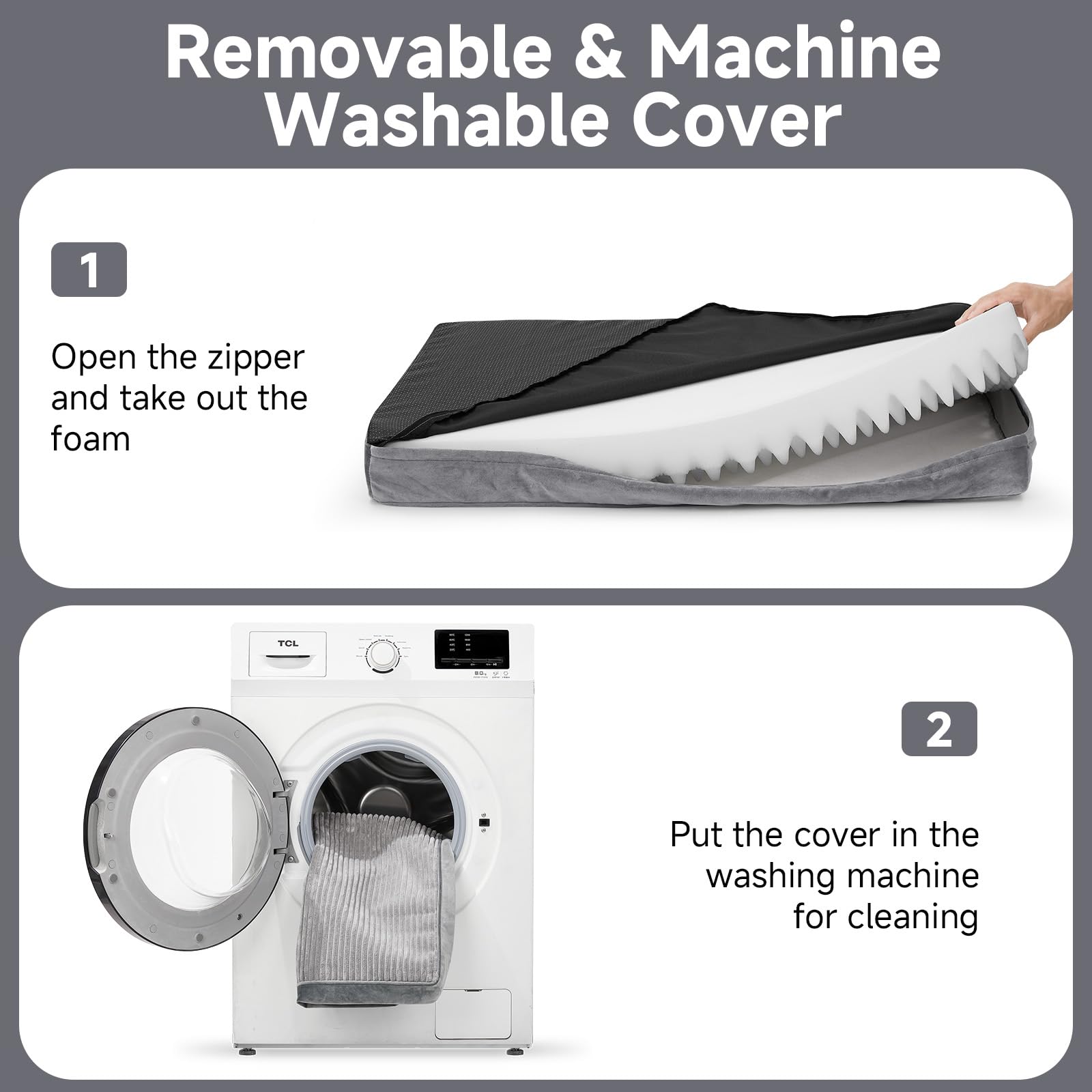 OhGeni bed reinforced stitching supports durability through repeated wash cycles.