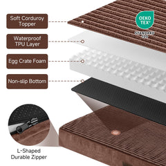 OhGeni egg-crate foam cushions pressure points for more comfortable rest.