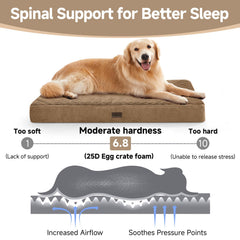 OhGeni egg-crate foam provides targeted orthopedic support for joints and hips.