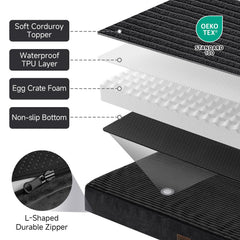 OhGeni non-slip bottom keeps the bed in place on slick floors.