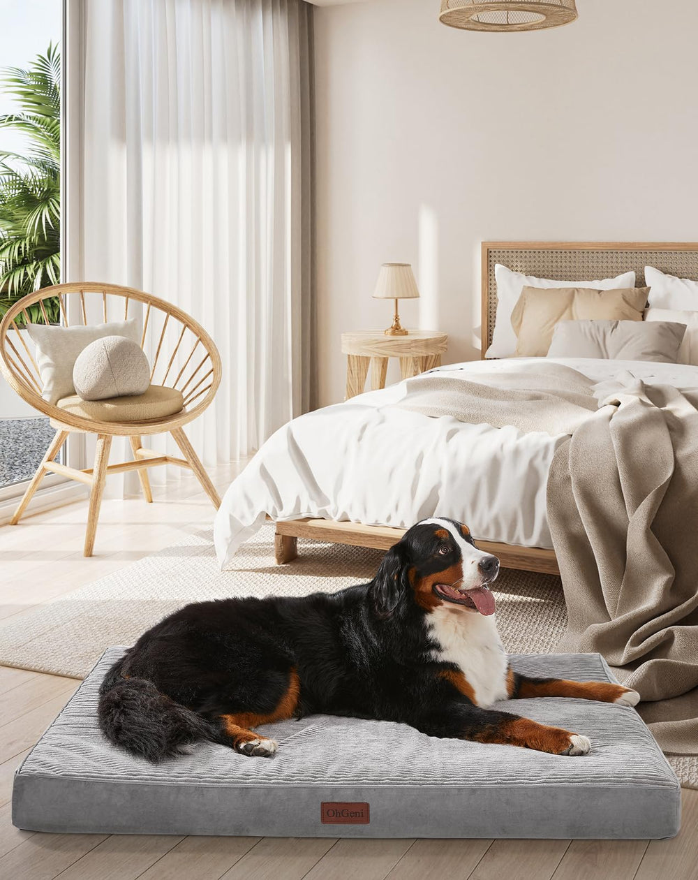 OhGeni orthopedic bed outer cover showing durable stitching for long-lasting use.
