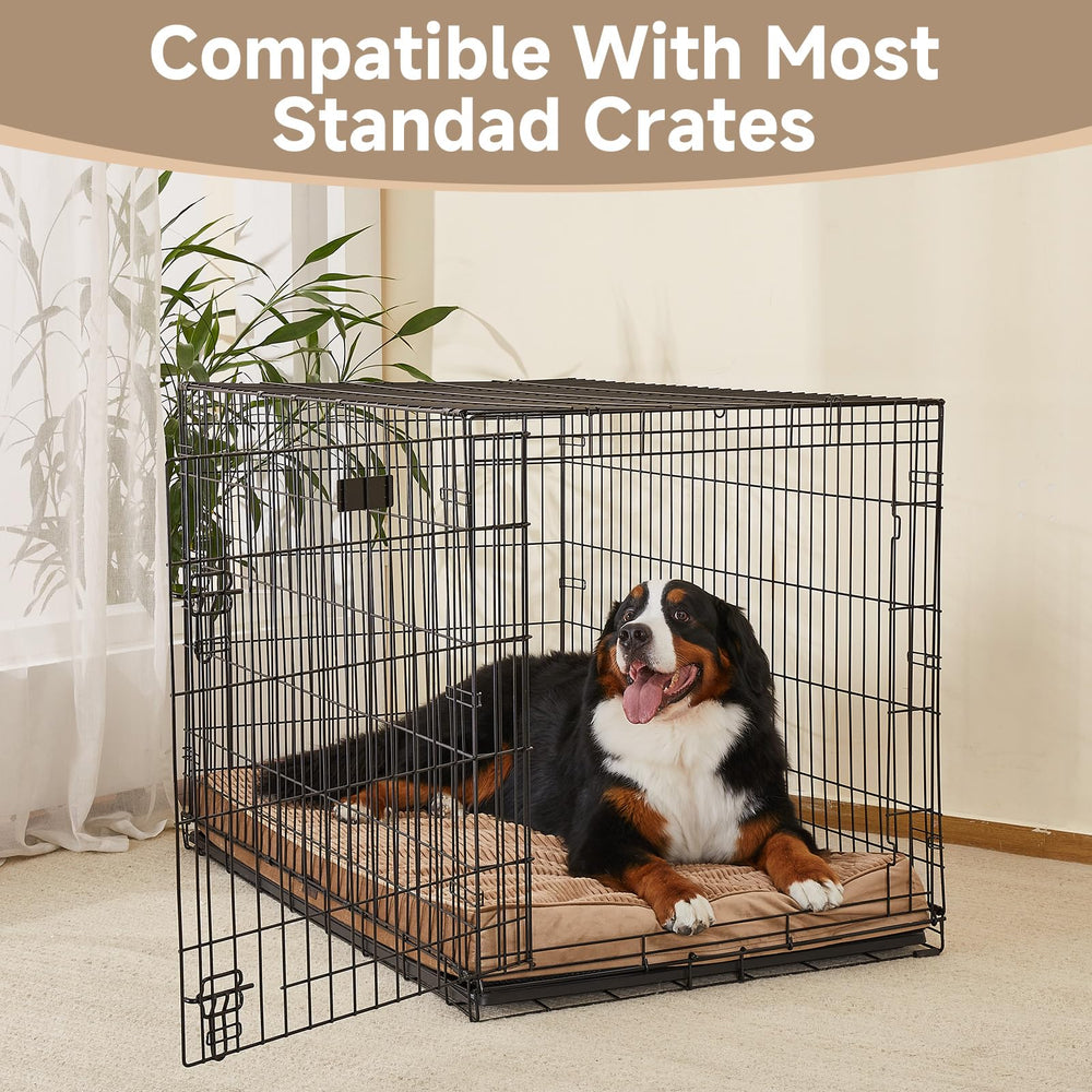 OhGeni orthopedic dog bed coffee foam detail highlighting 25D egg-crate support