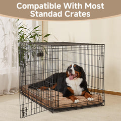 OhGeni orthopedic dog bed coffee foam detail highlighting 25D egg-crate support