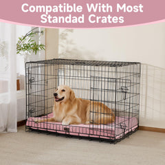OhGeni orthopedic dog bed side sleeping pink highlights cozy, elevated rest for joints.