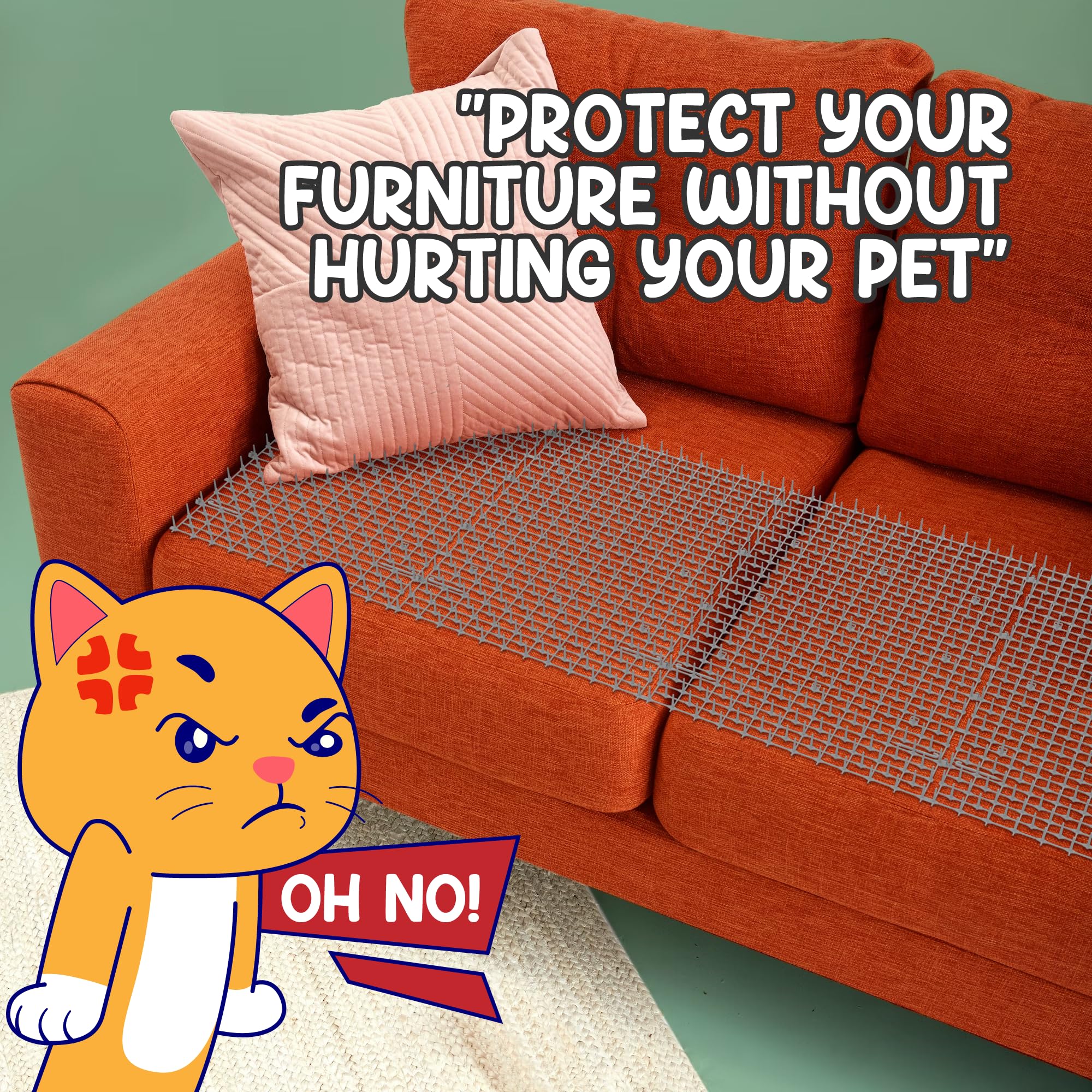 ohlela cat deterrent mat guards garden beds from pawing and digging.